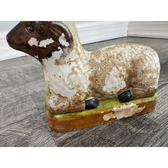 Vaillencourt Folk Art Chalkware Sheep Set #61 #166 #167 1980’s Rustic Primitive - Picture 9 of 16